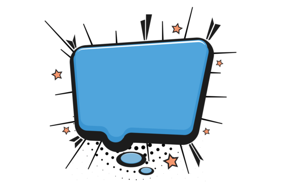 Blue Chat Message Frame in Retro Comic S