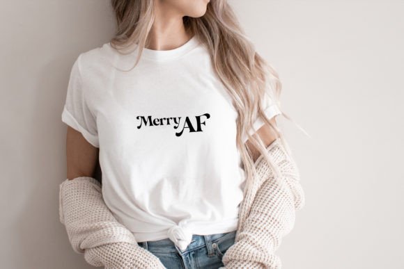 Merry AF Svg Funny Christmas Retro Pod