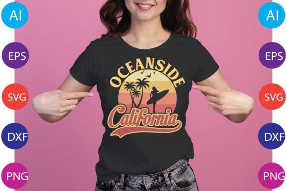 Oceanside California Retro T-shirt Review
