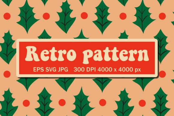 Retro Christmas Pattern with Holly Review