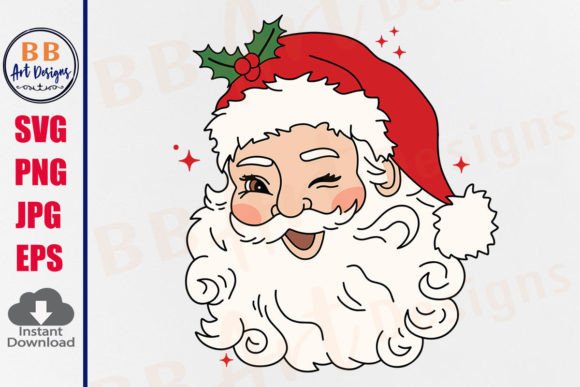 Santa SVG, Retro Vintage Christmas PNG Review