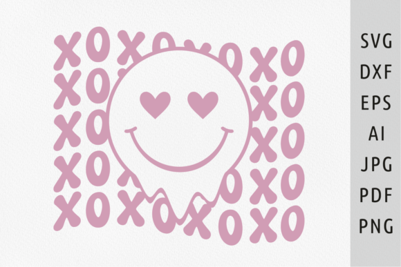 Xo Xo Smiley Svg Drippy Smiley Svg Retro